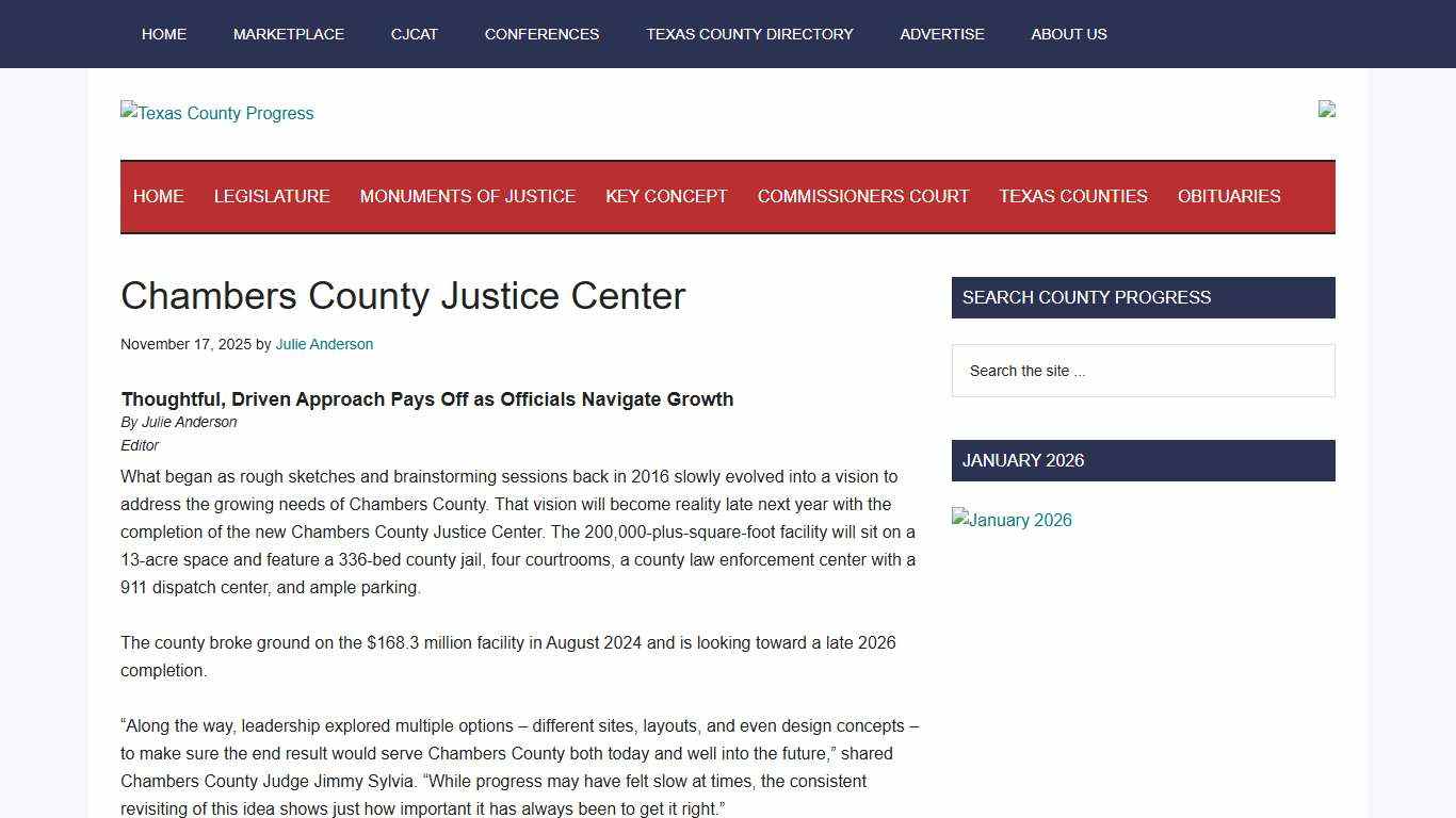 Chambers County Justice Center - Texas County Progress