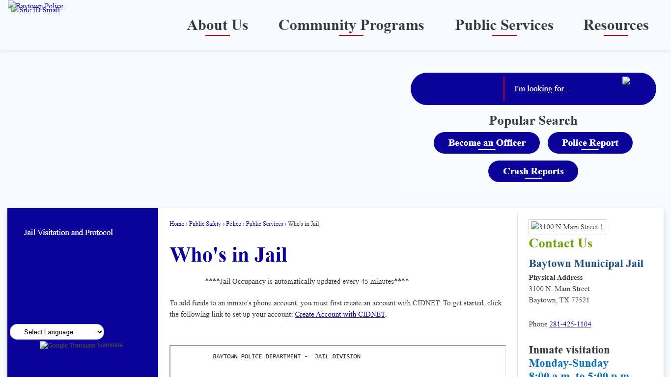 Who's in Jail Baytown, TX